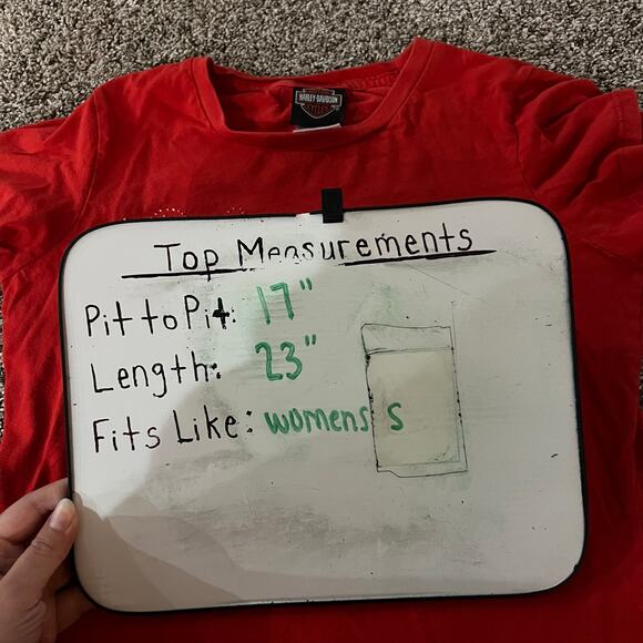 VTG y2k Women's Red Jeweled Bedazzled Harley Davidson Motorcycles T Shirt Sz S - Picture 5 of 6